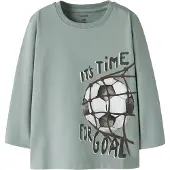 Name It Mini Shirt 'NMMLeander' jade groen / pastelgroen / zwart