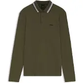 BOSS Heren Polo Plisy met lange mouwen groen (XL), Casual, Katoen 50536609