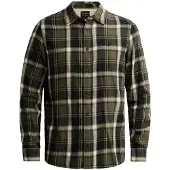 PME Legend Overhemd 'Shirt with lumberjack check pattern and embroidered logo' groen