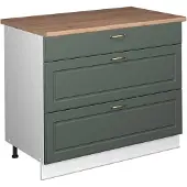 Vicco Keukenonderkast Fame-Line, Groen-Goud Landhuis/Wit, 100 cm, WB Eik
