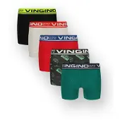 Vingino boxershorts (set van 5) Zwart Jongens Stretchkatoen Effen - maat 134/140
