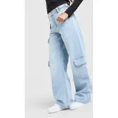 Hoodrich Sync Oversized Wide Leg Jeans - Blauw, Blauw