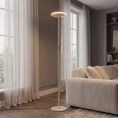 Arcchio Vloerlampe , Frile, dimbare, Beige, Woonkamer, Aluminium, Modern