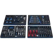 HBM inlays met gereedschapset 154-delig, voor gereedschapswagen, blauw