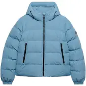 Superdry Dames Gewatteerd Hooded Sports jack blauw (S), Casual, Gerecycled polyester W5011996A