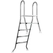 vidaXL Deels ingebouwde zwembadladder 195 x 116 cm 4-traps