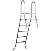 vidaXL Deels ingebouwde zwembadladder 222 x 128 cm 5-traps