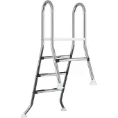 vidaXL Deels ingebouwde zwembadladder 172 x 106 cm 3-traps