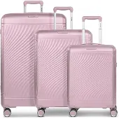 PICARD Vienna 4 wielen Kofferset 3-delig met uitbreidingsplooi roze
