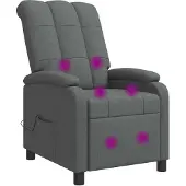 vidaXL Massage Relaxstoel Donkergrijs Stof
