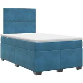 vidaXL Boxspringbed met matras Blauw 120 x 190 cm Fluweel