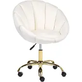 Beliani ANNABELLE - Bureaustoel - Off-white - Fluweel
