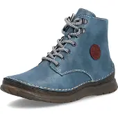 Rieker Dames 53632 14 Veterlaarzen Sleehak Blauw