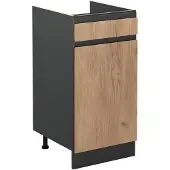 Vicco Keukenonderkast R-Line Goudkleurig Eiken/Antraciet 40 cm zonder werkblad, Model 61041