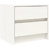 vidaXL Nachtkastje 40x31x35,5 cm massief grenenhout wit