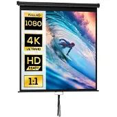 HOMCOM Projection Screen-Kunststoff, Metall-162,5L x 8B x 162H cm-Schwarz