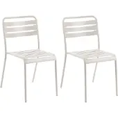 Beliani LEFKADA - Set van 2 tuinstoelen - Lichtbeige - IJzer