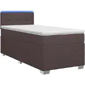 vidaXL Boxspringbed met matras en LED-verlichting, donkerbruin, 100 x 200 cm