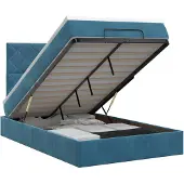 vidaXL Ottoman bed met matras Donkerblauw 120 x 200 cm Fluweel