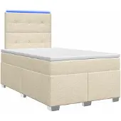 vidaXL Boxspringbed met matras, crème kleur, 120 x 200 cm, gestoffeerd