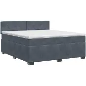 vidaXL Boxspringbed met matras Donkergrijs 180 x 200 cm Fluweel