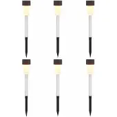 vidaXL Buitenverlichting met zonnepaneel en grondpen, 6 stuks, warm wit licht, 29,5 cm