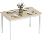 HOMCOM Dining Table-Kiefernholz-120L x 75B x 75H cm-Naturholz