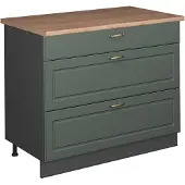 Vicco Keukenonderkast Fame-Line Groen-Goud Landhuis/Antraciet 100 cm, WB Eik, Model 62019