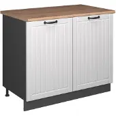 Vicco Wastafelkast Fame-Line Wit Landhuis/Antraciet 100 cm, WB Eik, Model 61951