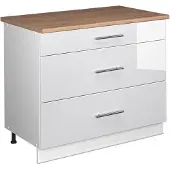 Vicco Keukenonderkast Fame-Line Wit Hoogglans/Wit 100 cm, WB Eik, Model 62001