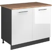 Vicco Wastafelkast Fame-Line Wit Hoogglans/Antraciet 100 cm, WB Eik, Model 61948
