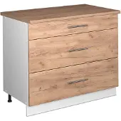 Vicco Keukenonderkast Fame-Line, Goudkleurig Eiken/Wit, 100 cm, WB Eik
