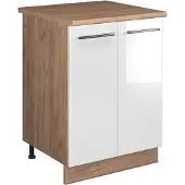 Vicco Wastafelkast Fame-Line Wit Hoogglans/Goudkleurig Eiken 60 cm, Model 65247