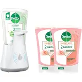 Dettol - Automatische Zeepdispenser No Touch & 2x250ml Handzeep No Touch Navulling - Sheabutter