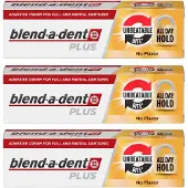 Blend-a-dent Plus Unbeatable - Hechtlijm voor protheses - Sterk, smaakloos, 3-pack