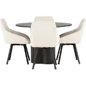 Ebuy24 Olivia eethoek eettafel mokka 4 stoelen beige.
