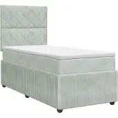 vidaXL Boxspringbed met matras Lichtgrijs 90 x 190 cm Fluweel