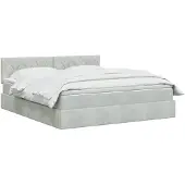 vidaXL Opbergbed met hoofdeinde Lichtgrijs 180 x 200 cm Fluweel