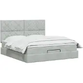 vidaXL Ottoman bed met matras Lichtgrijs 180 x 200 cm Fluweel