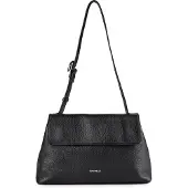 Coccinelle Leren schoudertas Fern Shoulder Bag Grained Leather Noir zwart