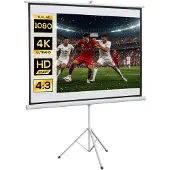 HOMCOM projectiescherm - Metaal - 131x92x203cm - Wit