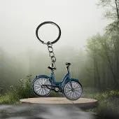 Fashion Sleutelhanger Fiets (Blauw) 6 x 4,5 cm