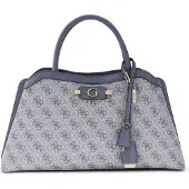 GUESS schoudertas handtas Lindsey Girlfriend Satchel Slate Logo blauwgrijs