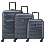 DELSEY PARIS Meteor 4 wielen Kofferset 3-delig met uitbreidingsplooi blauw