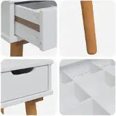 vidaXL Make-up tafel set FAUSKE, 3 stuks, wit, 76 x 50 x 143 cm