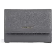 Coccinelle Leren portemonnee Metallic Soft Wallet Grainy Leather Stove blauwgrijs