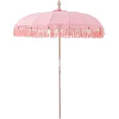 J-Line parasol Bobbi - hout/katoen - lichtroze