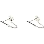 Karma Chain Tubes Round Silver Oorbellen M1807