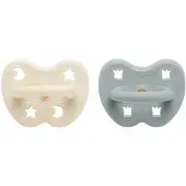Hevea Two-Pack Round Teat 3-36 Months (Milky White & Gorgeous Grey)