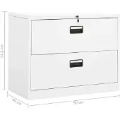 vidaXL Archiefkast 90x46x72,5 cm staal wit